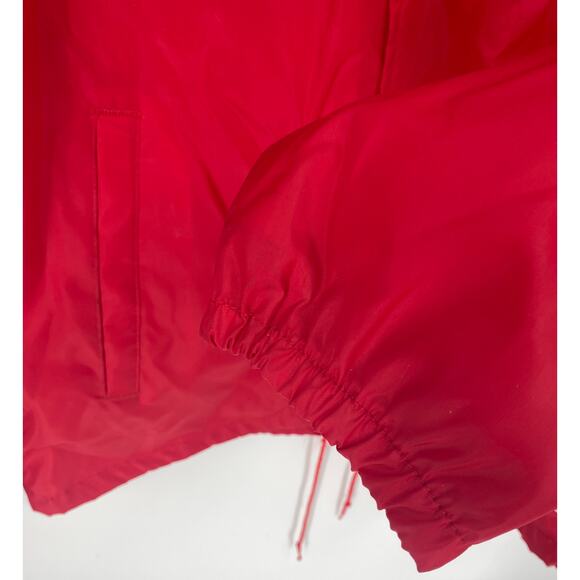 Vintage Athletic Works Coach Jacket M Medium 90s Windbreaker Raglan Red Snap - Picture 5 of 5